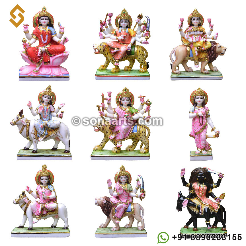 Marble Nav Durga Murtis